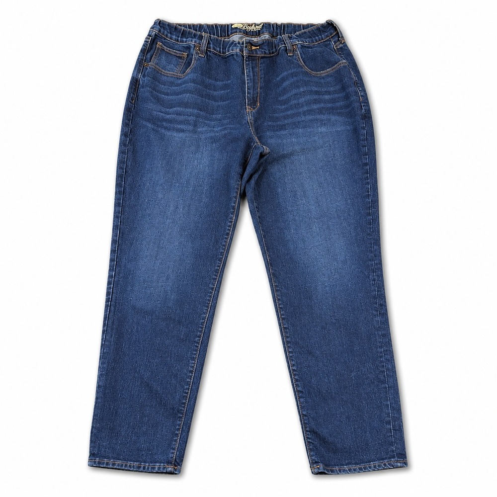 Old Navy Skinny Boyfriend Jeans Womens 20 Tall High Rise Dark Wash Stretch Waist